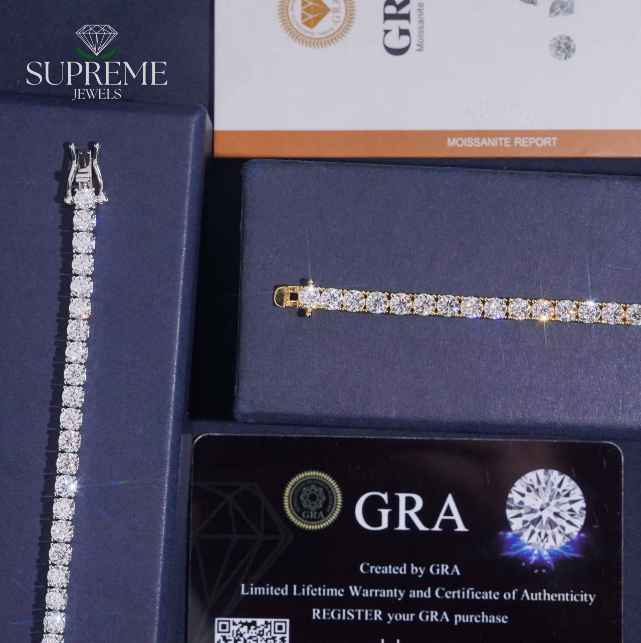 VVS Moissanite Tennis Bracelet
925 Sterling Silver • GRA Certified