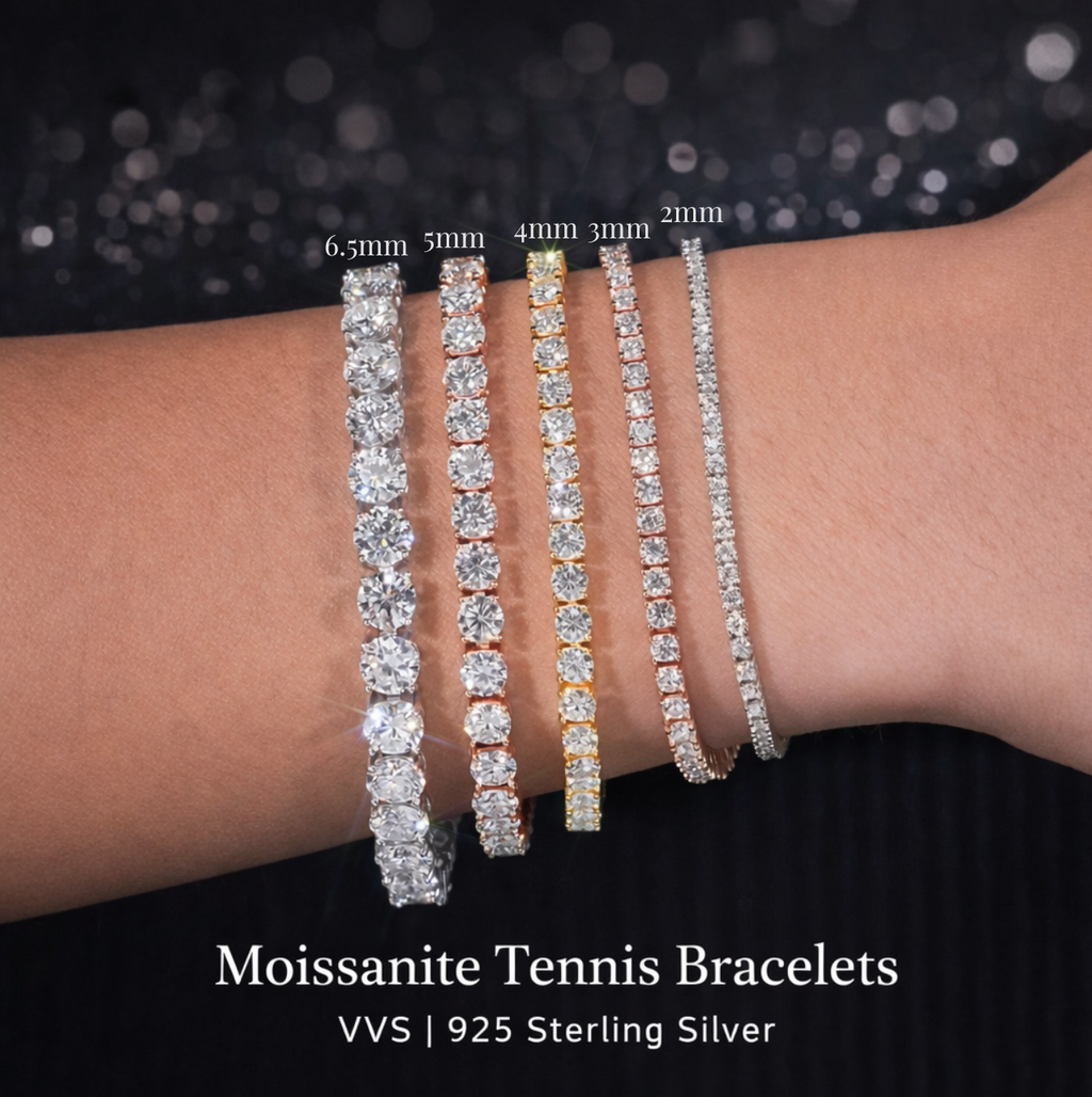 VVS Moissanite Tennis Bracelet 2mm-6.5mm