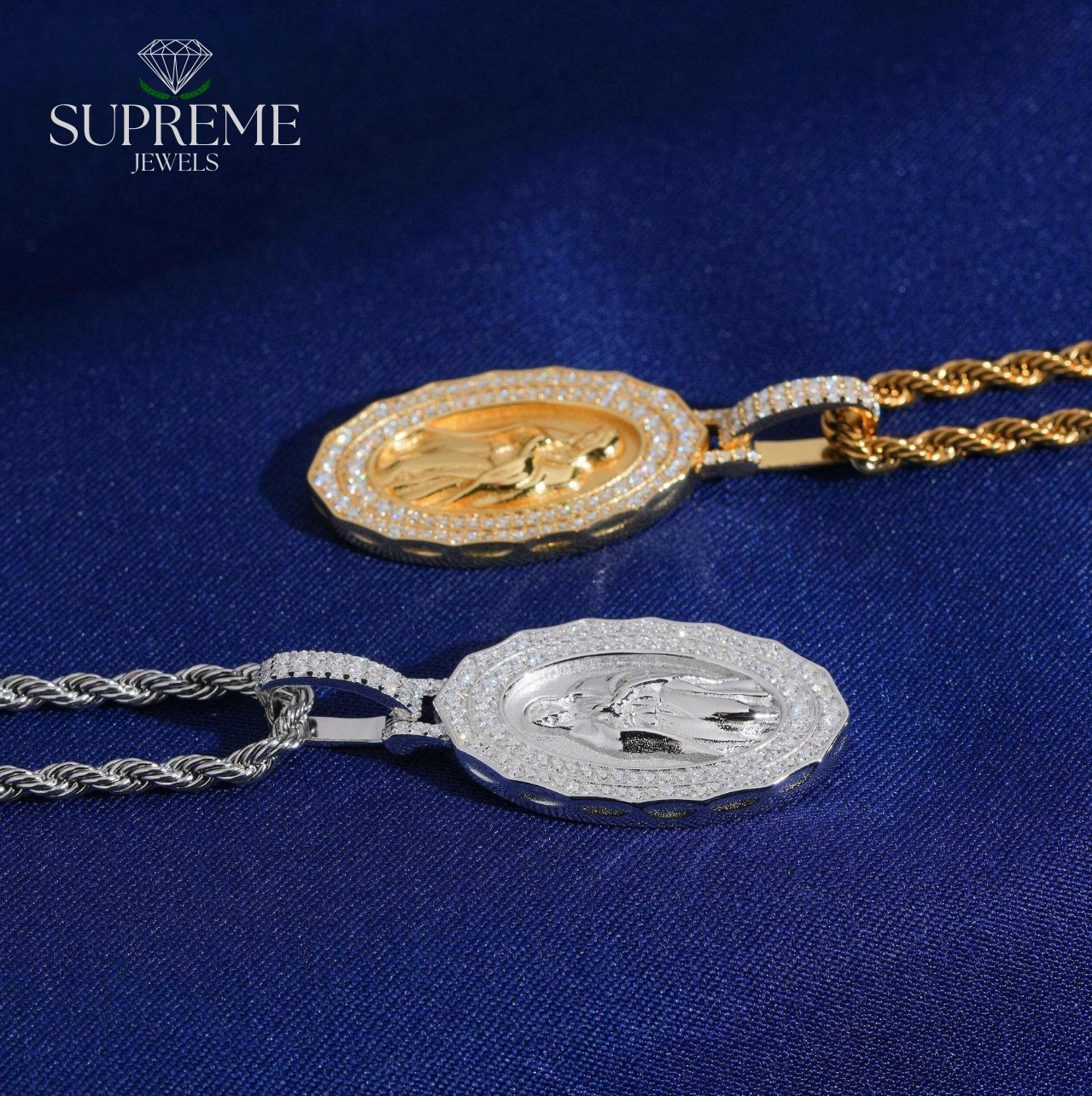 Iced Virgin Mary Pendant