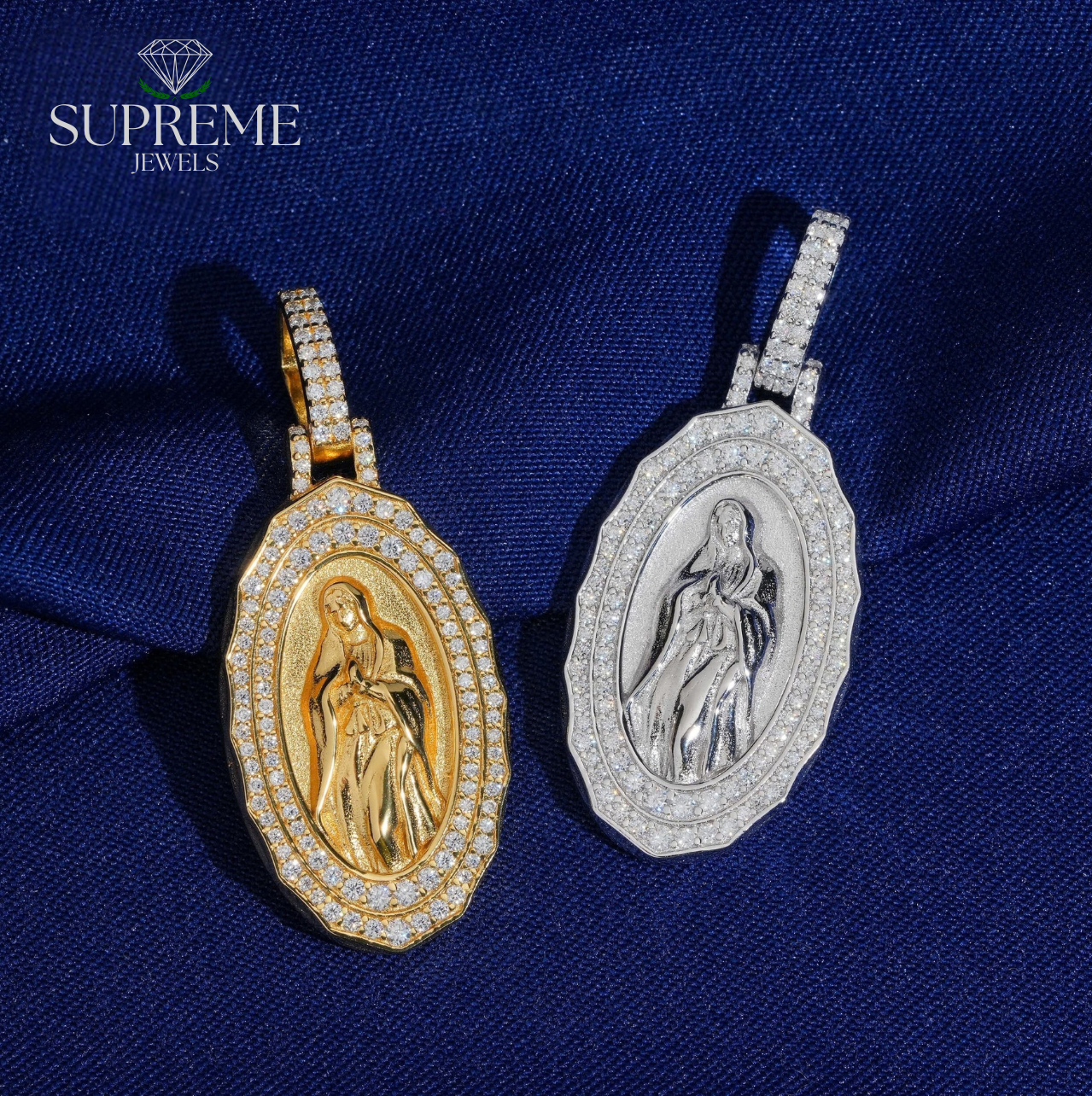 Iced Virgin Mary Pendant
