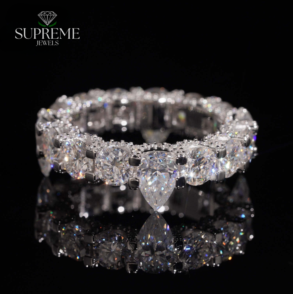 Pear Eternity Moissanite Ring 5mm