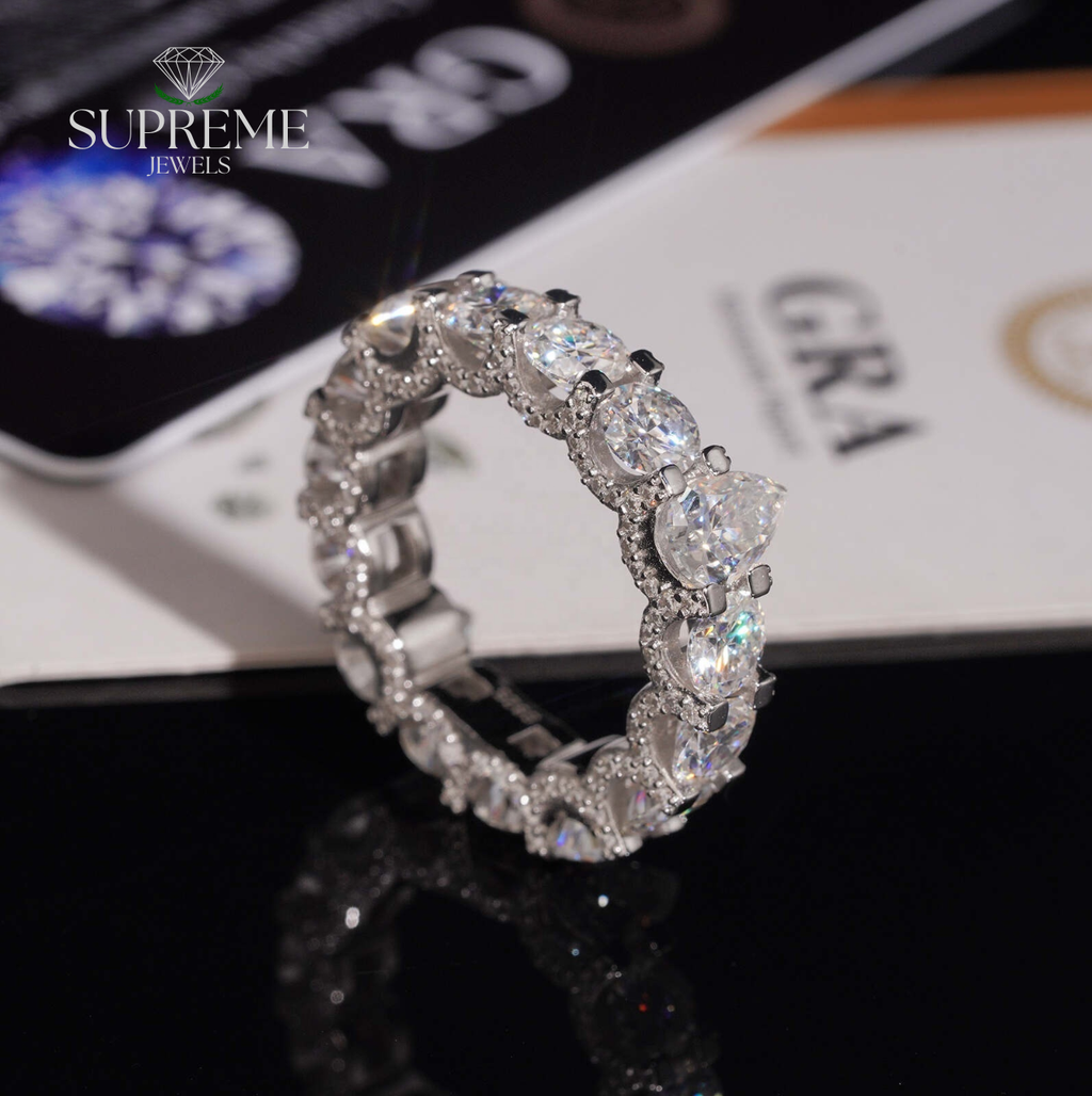 Pear Eternity Moissanite Ring 5mm