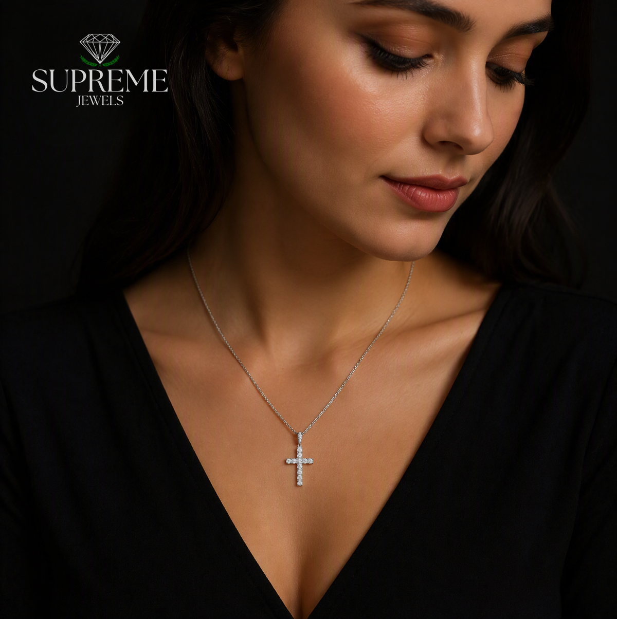Divine Cross Moissanite Pendant