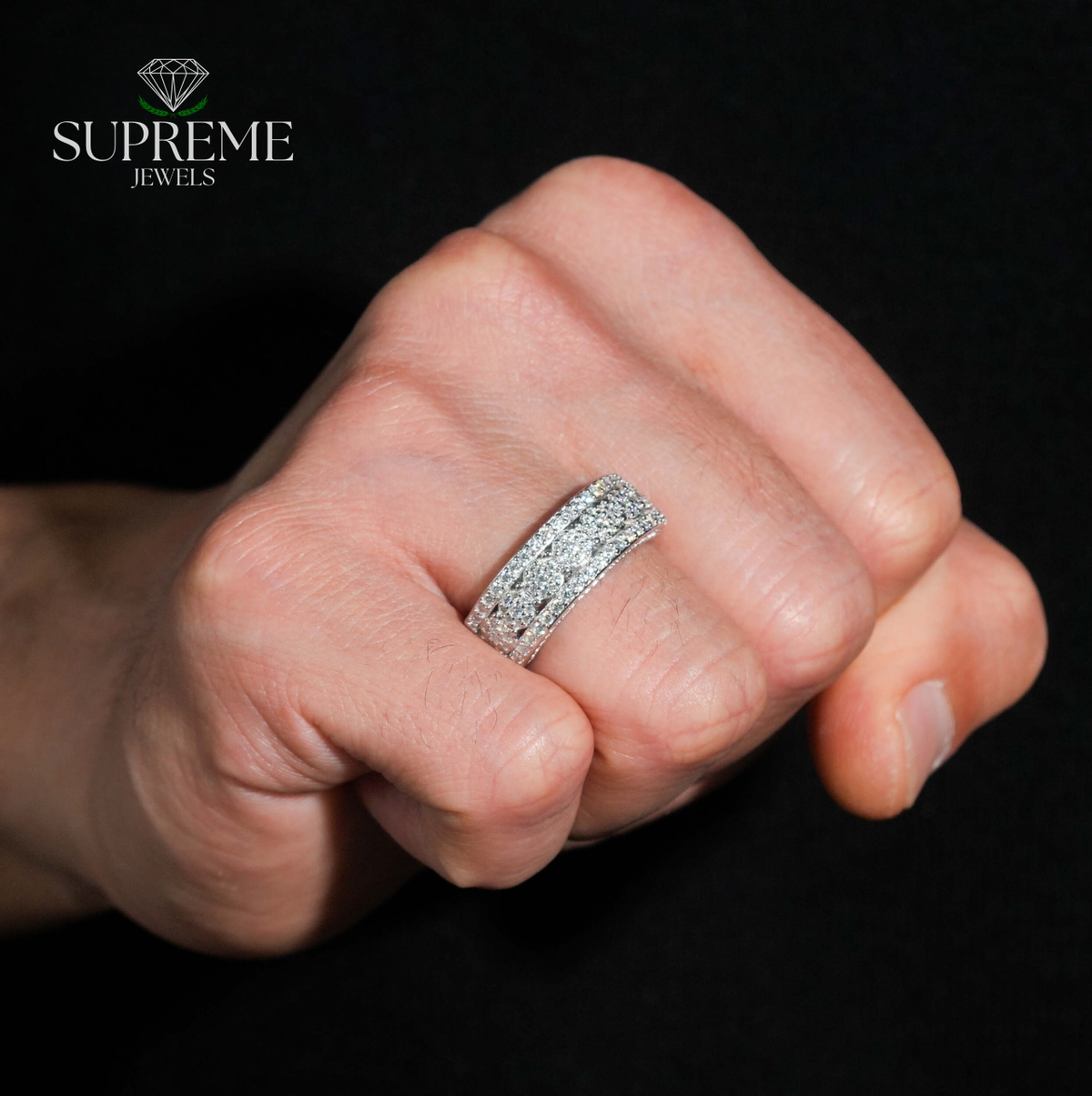 Iced Out Band Ring
