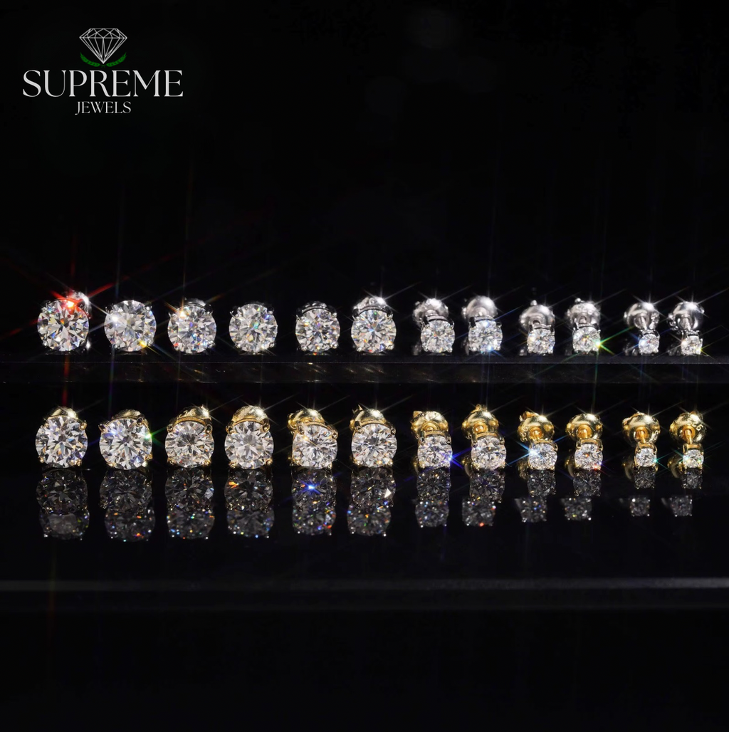 Moissanite Stud Earrings (3mm-7.5mm)
