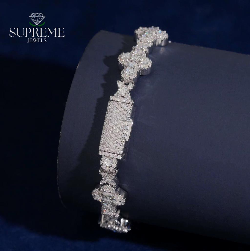 Cross Iced Bracelet 10MM