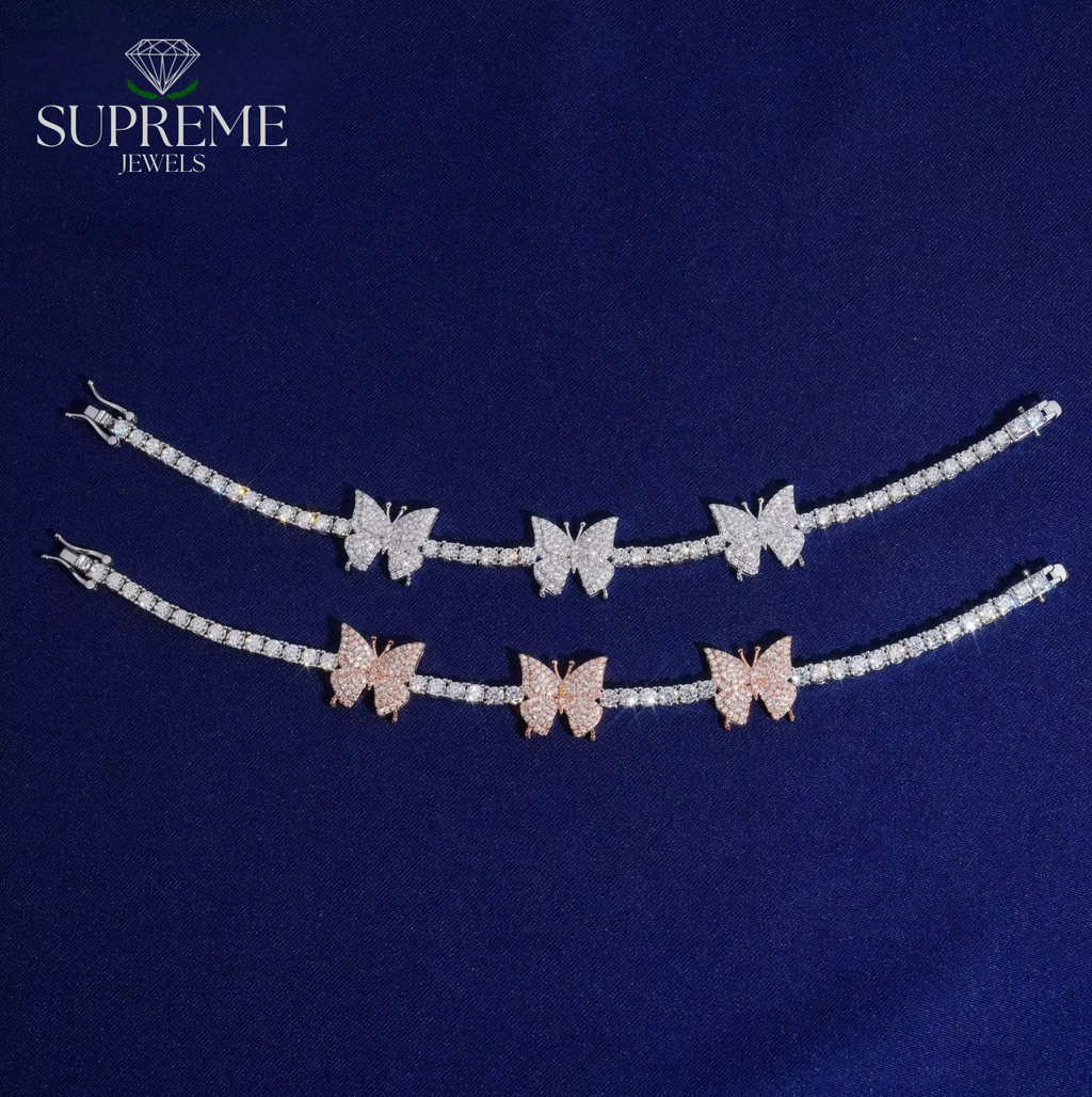Iced Butterfly VVS Moissanite Bracelet