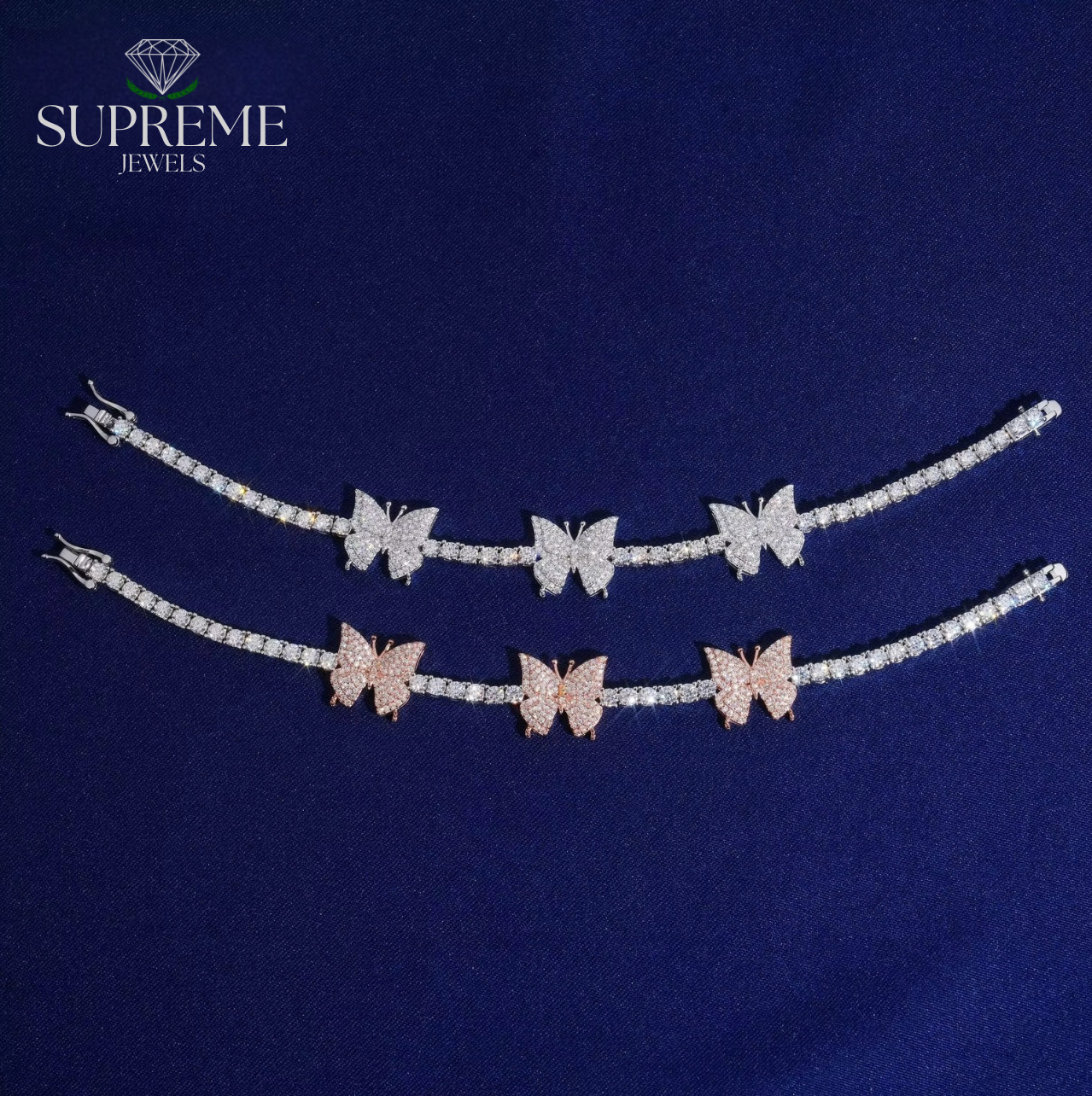 Iced Butterfly VVS Moissanite Bracelet