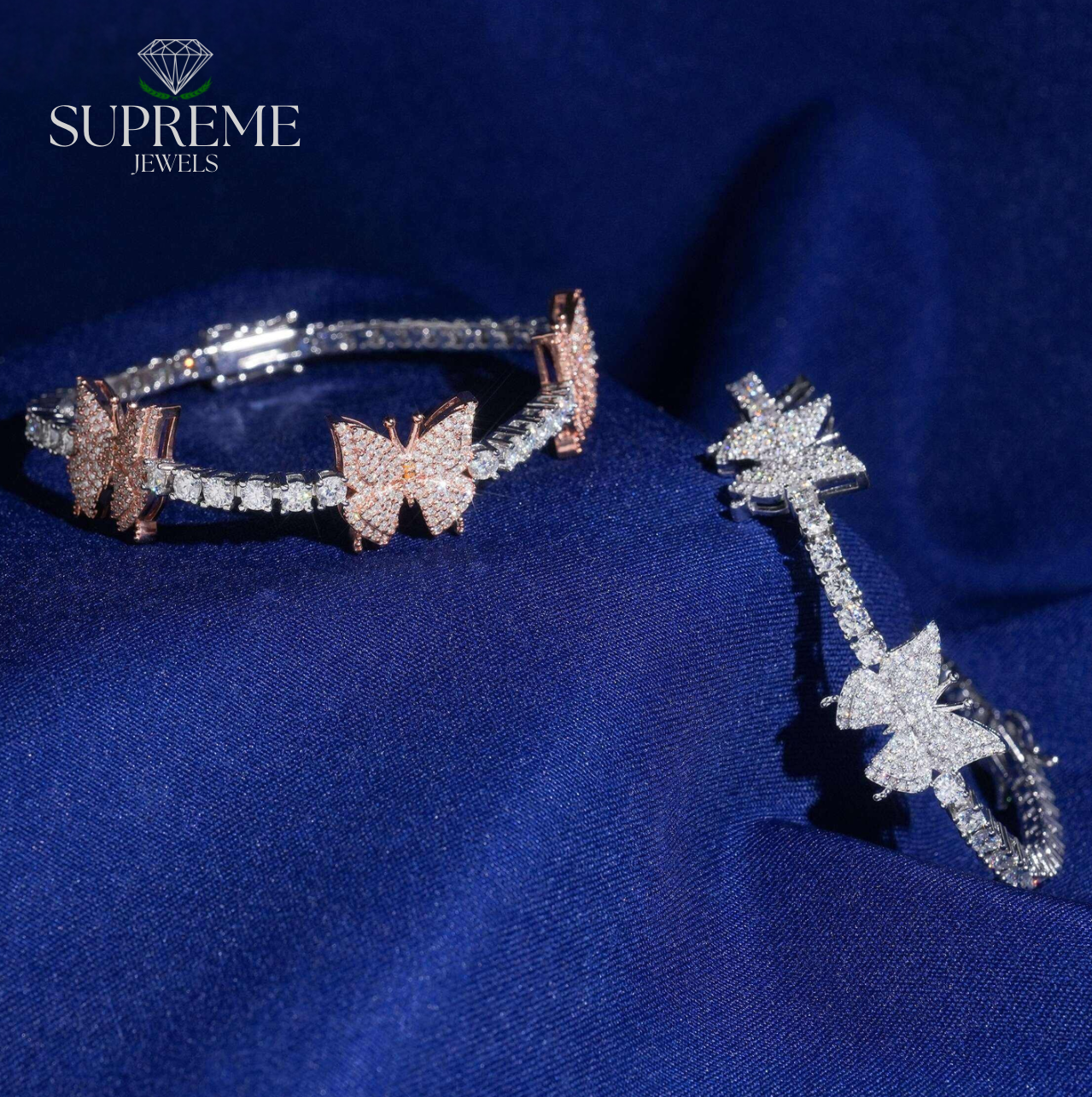 Iced Butterfly VVS Moissanite Bracelet