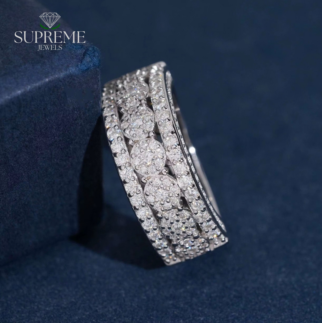 Iced VVS Moissanite Eternity Band