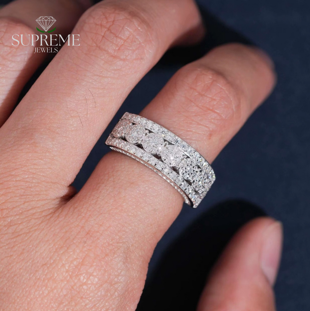 Iced VVS Moissanite Eternity Band