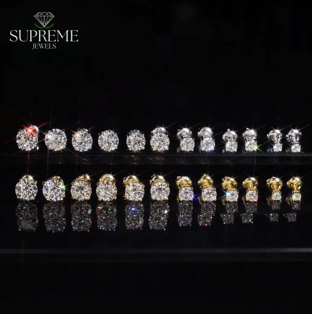 Moissanite Stud Earrings (3mm-7.5mm)