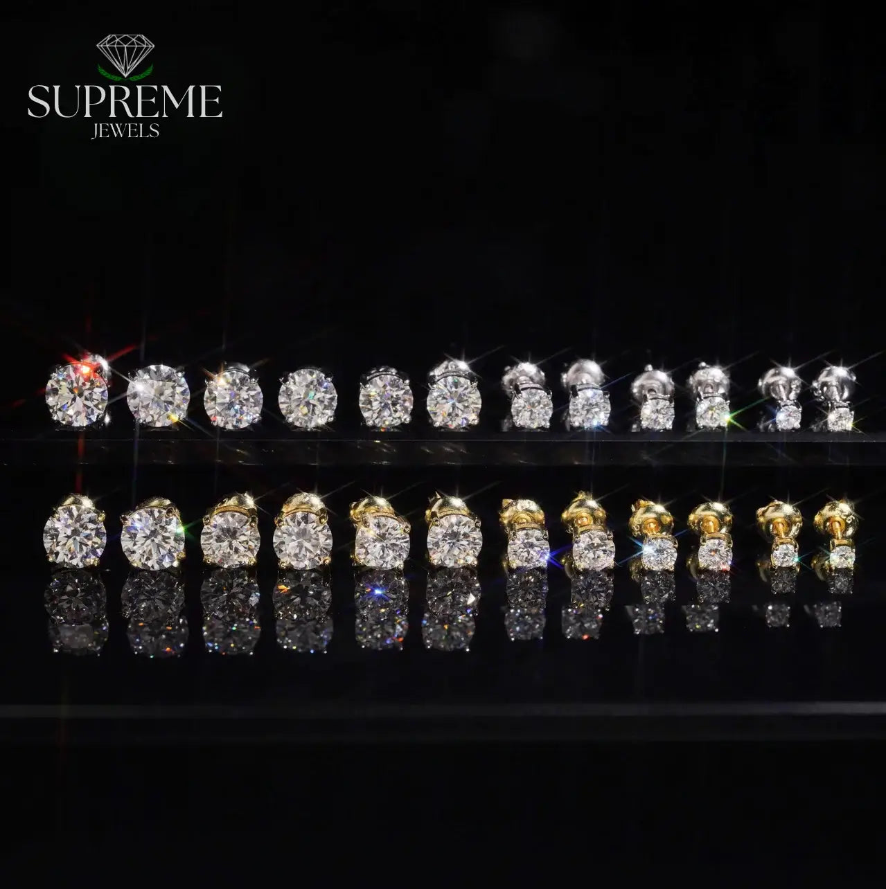 Moissanite Stud Earrings (3mm-7.5mm)