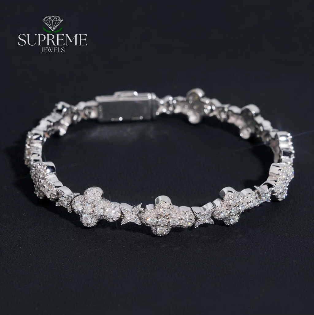 Cross Iced Bracelet 10MM – (7.5”)